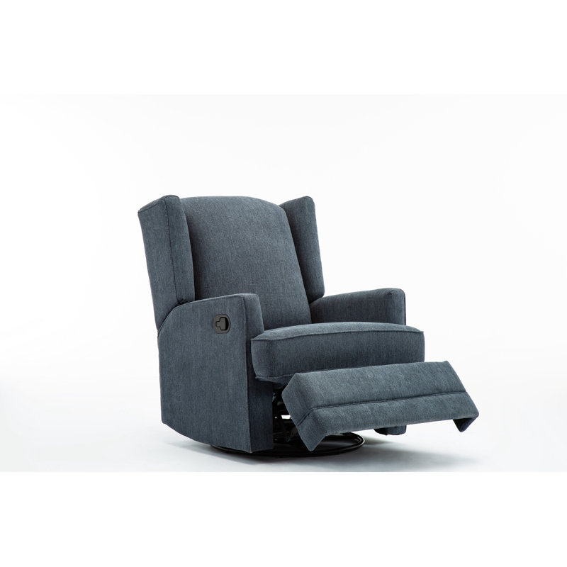 Fauteuil inclinable et pivotant à oreilles, Polyester bleu