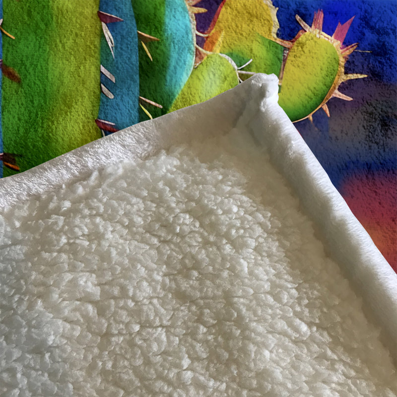 Throw Blanket, 51" W x 60" L, Floral/Abstract, Green/Red/Purple/Blue