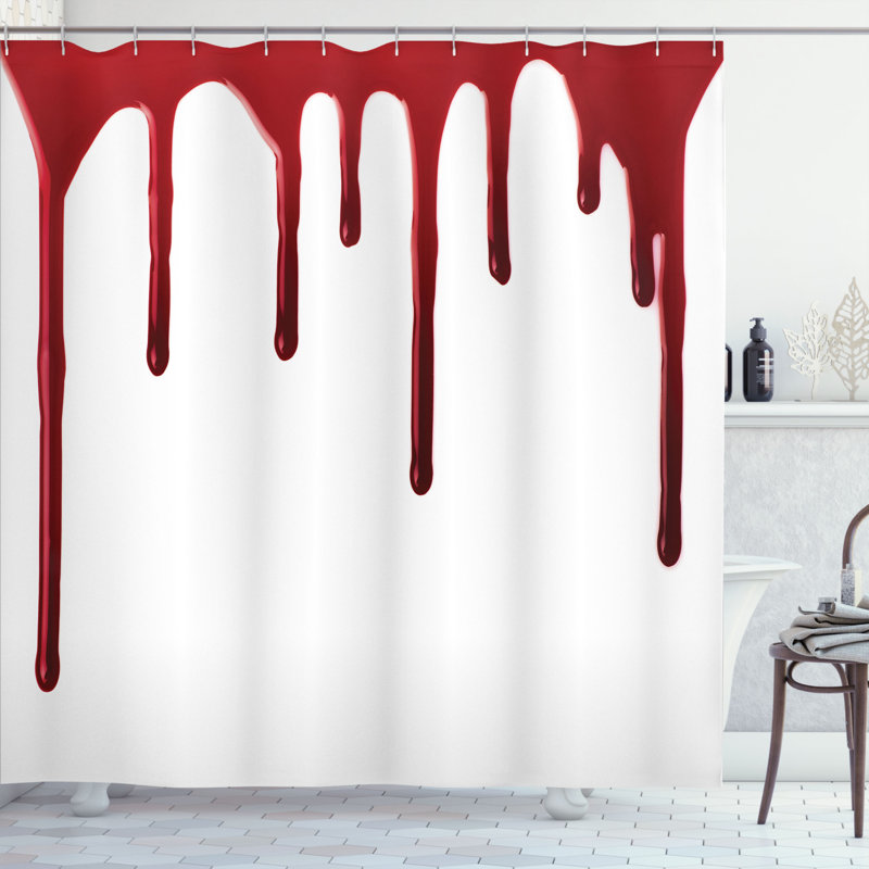 Rideau de douche simple sanglante halloween zombie crime, H 70 po x l 69 po