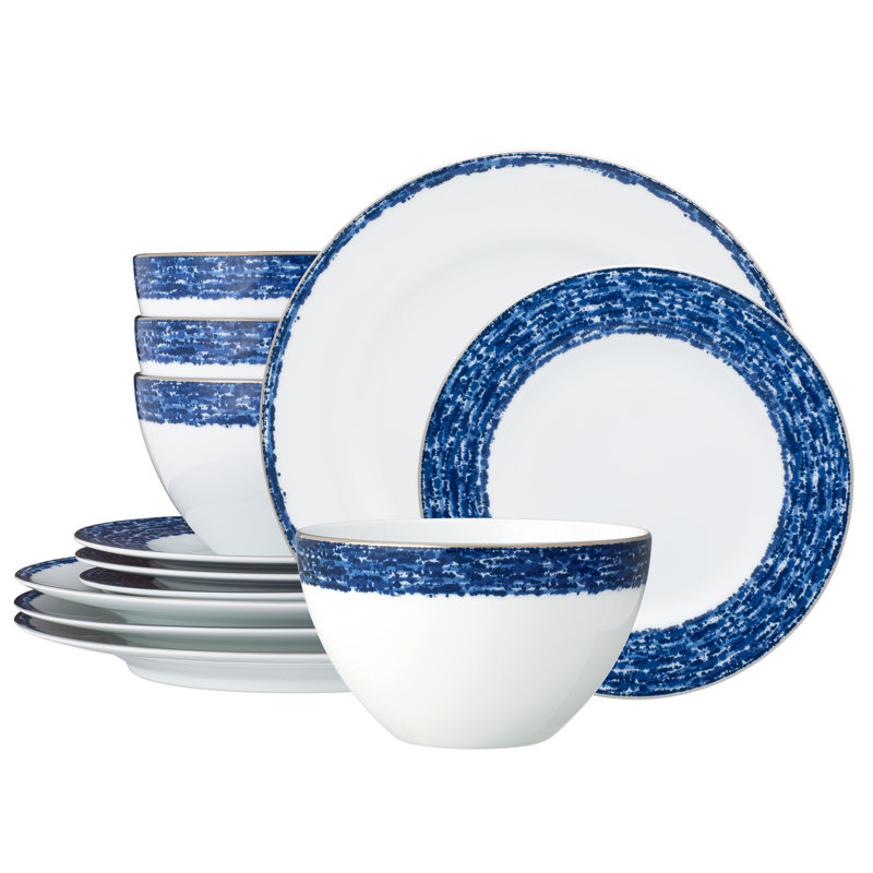 Service de table 12 pièces, service pour 4 Noritake Rill, Bleu