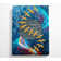 Gold Birds Abstract Waves Canvas Print
