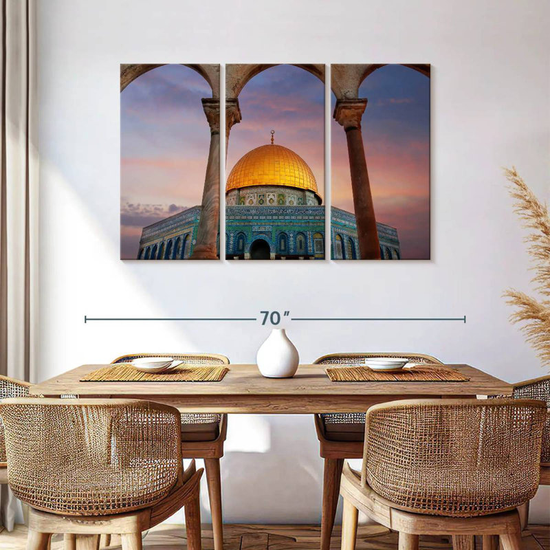 Mosquée Al-Aqsa à Jérusalem, H 36 po x l 57 po