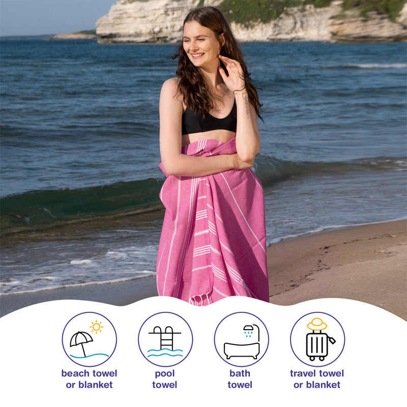 Ensemble de serviettes de plage Dayanara, Fuchsia
