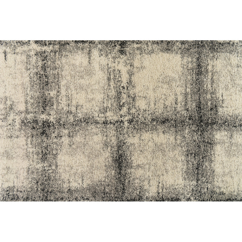 Tapis noir / blanc Donna, Rectangle 6 pi 7 po x 9 pi 6 po