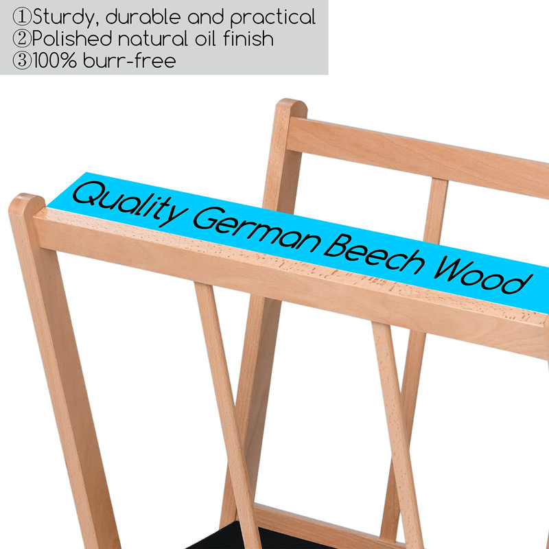 Manufactured Wood Rolling Drying Rack, Natural
