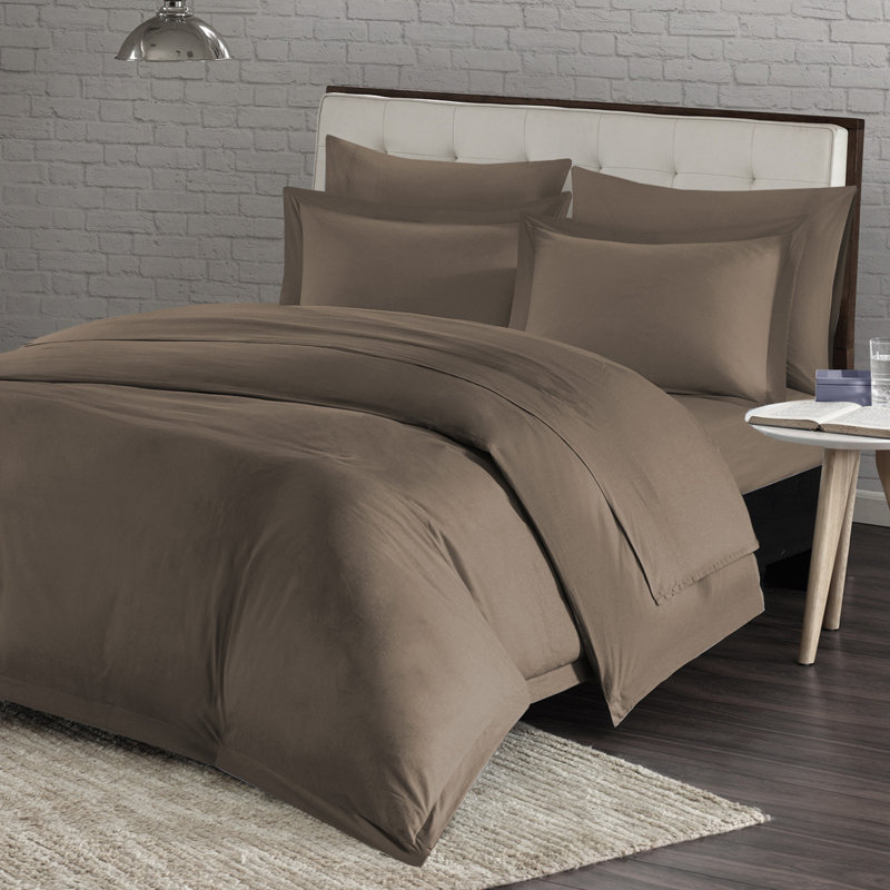 Ensemble de housse de couette 3 pièces Lasalle, Housse de couette très grand et 2 très grandes t, Taupe