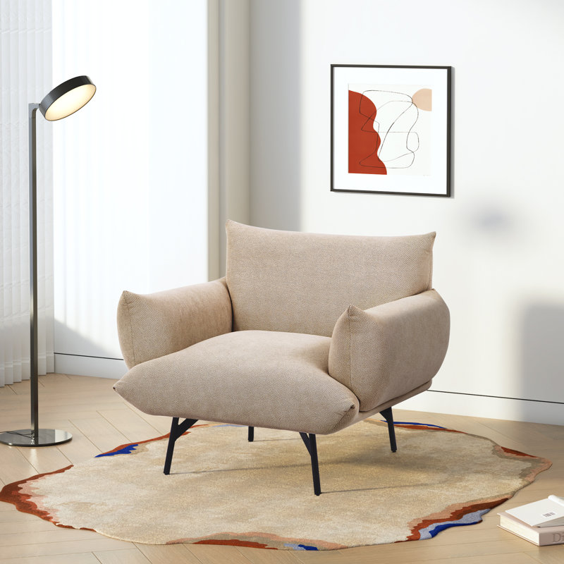 Fauteuil convertible de 35,82 po de largeur Lakhbir, Beige