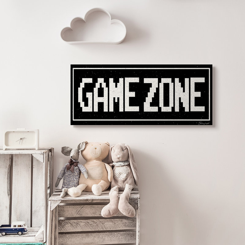 Art de jeu d'arcade de Gambill, Toile tendue, H 13 po x l 30 po x P 1,5 po