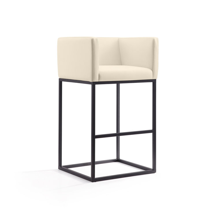 Upholstered Counter Stool with Metal Frame