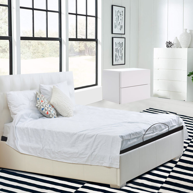 1-Inch Profile Easy Head and Foot Articulation Adjustable Bed Base with Back-Lit Wireless Remote, Twin XL