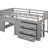 Gray Twin Loft Bed With Safe Shelf And Cabinet - Made From Solid Wood Useful For Bedroom-823212955