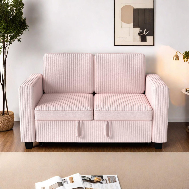Canapé-lit modulaire escamotable pour petits espaces, Rose