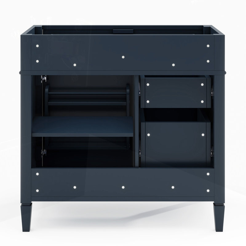 Bathroom Vanity without Top Sink Storage Cabinet with 2 Drawers and a Tip-out Drawer, Blue