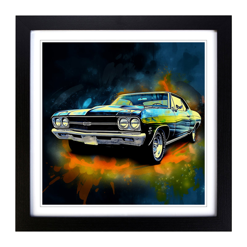 Single Picture Frame Print on Wood, Black