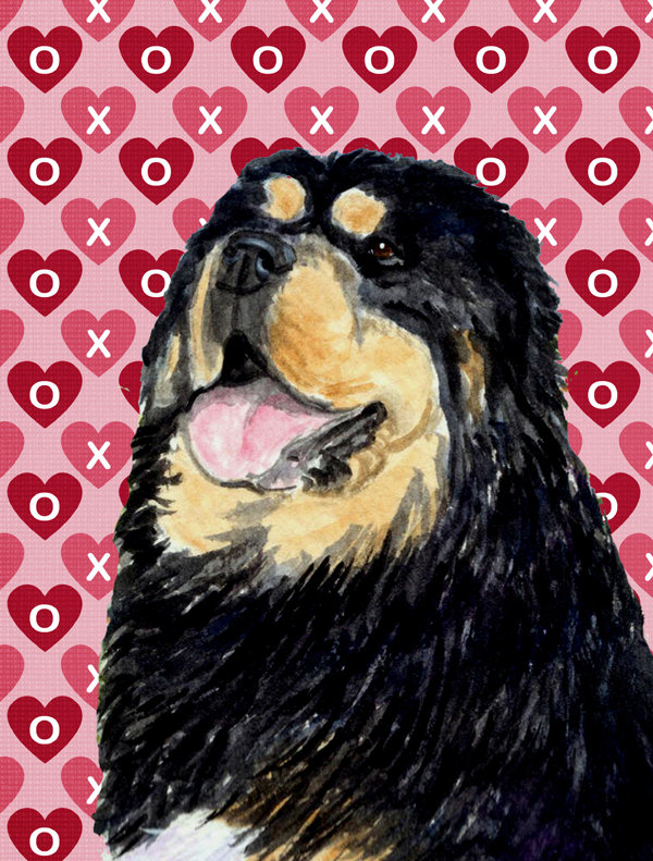 Drapeau de jardin à 2 côtés Avariella Cooper Love and Hearts, Mastiff tibétain