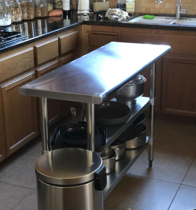 84 " W Prep Table with Stainless Steel Top