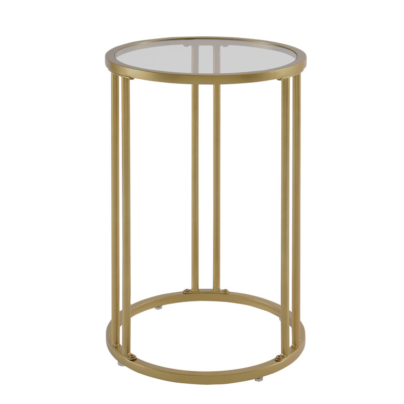 Maribeth Glass Top Frame End Table