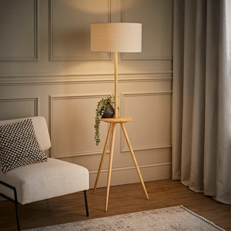 Tolono 150cm Matte Tripod Floor Lamp, Natural