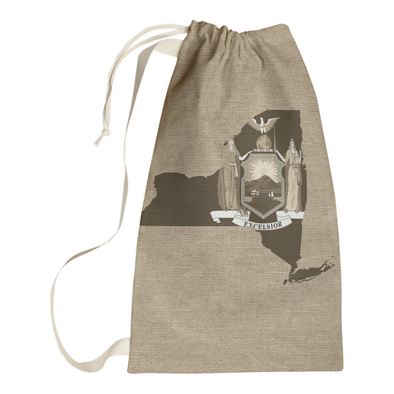 Sac à linge united states flag, Petit H 64 po x l 20 po x P 1,5 po, Beige-brun, New York
