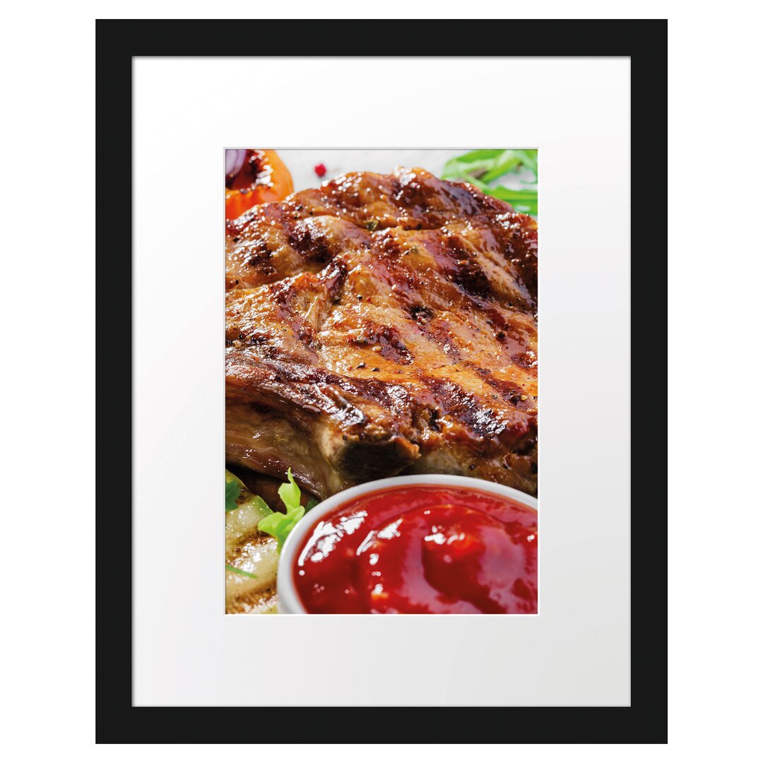 Gerahmtes Poster Gegrilltes Steak