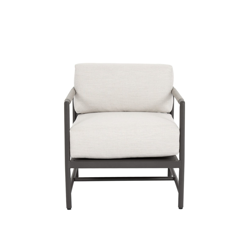 Chaise de patio avec coussins Sunbrella Esme, Sunbrella® Echo Ash