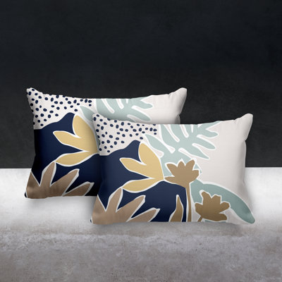 Floral Outdoor Reversible Throw Pillow