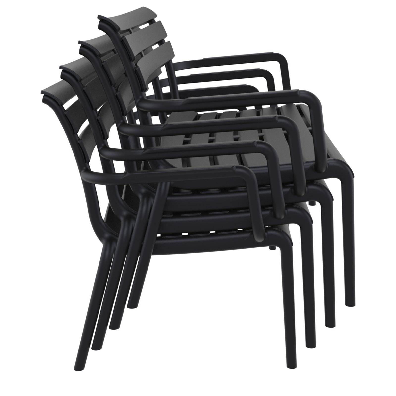 Ruta Paris 46'' Outdoor Bench, Black
