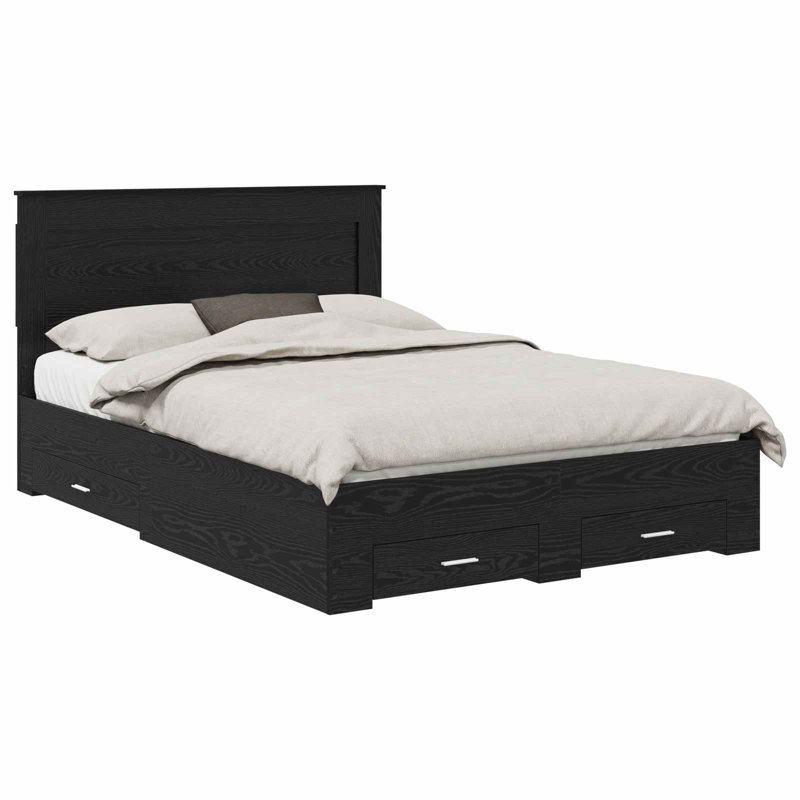 Bed, European Double (140 x 200 cm), Black Oak