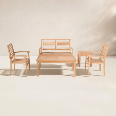 48" Teak Patio Dining Set