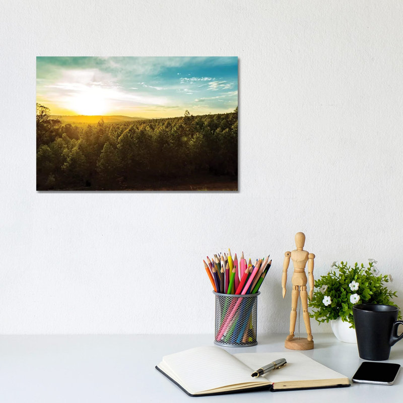 Sunset Over Trees And Hills In South Africa by Susan Richey - Gallery-Wrapped Canvas Giclée on Canvas, Wrapped Canvas
