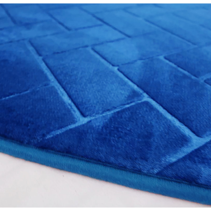 Tapis de bain 16 po x 24 po, Bleu
