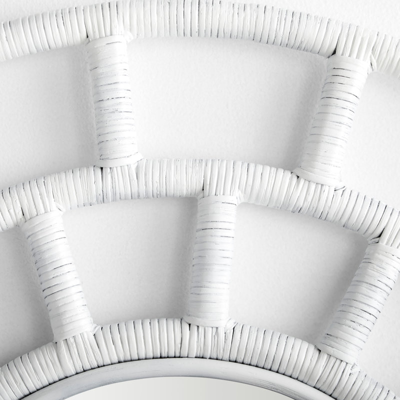 Comoros Wicker / Rattan Round Mirror, 35.5" x 35.5"