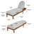 Madigan Modern Coastal Outdoor Acacia Wood Chaise Lounge Chair with Adjustable Backrest and Cushions for Poolside, Backyard, Deck-130047648-130047650