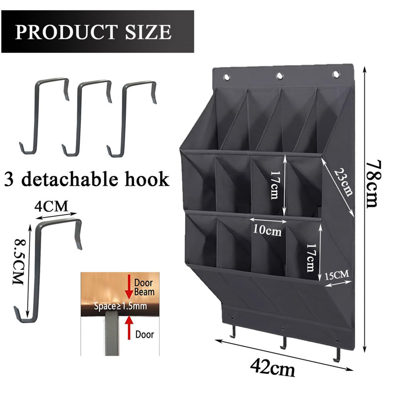 6 Pair Overdoor Shoe Organiser