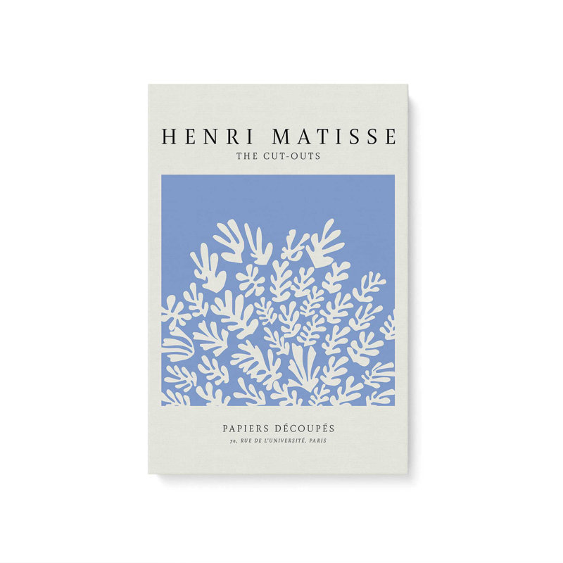 Affiche La Gerbe en bleu Matisse, Toile tendue, H 18 po x l 12 po