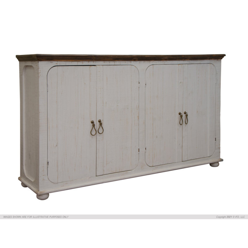 71'' Solid Wood Console Table, White