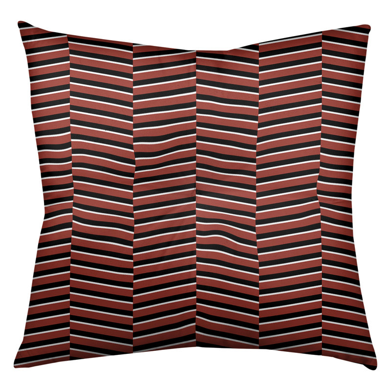 Coussin Rhonda, 26 po x 26 po, Rouge sang / noir