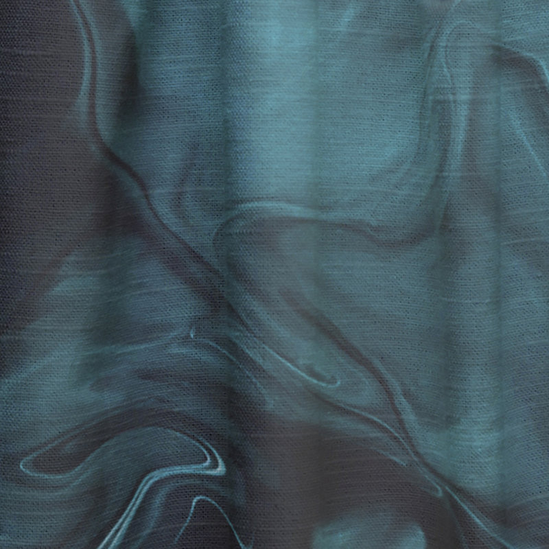 Turquoise Creative Abstract Dark I - Rideau abstrait - Velours obscurcissant - 1 panneau, L 52 po x L 120 po