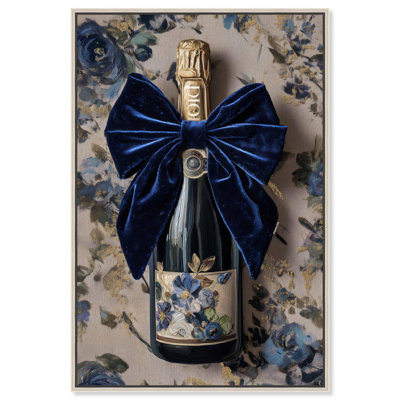 «Blue Velvet Champagne Glam», reproduction d'art sur toile par Art Remedy