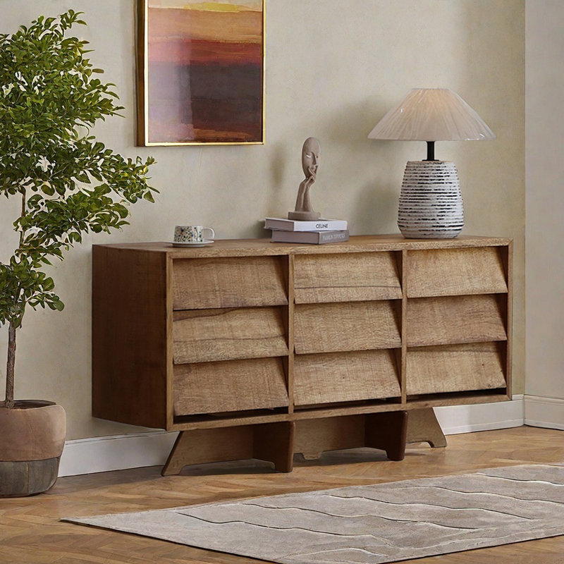 Premium Elegant Large Capacity Sideboard, Wheat, 28.7" H x 47.2" W x 16.5" D