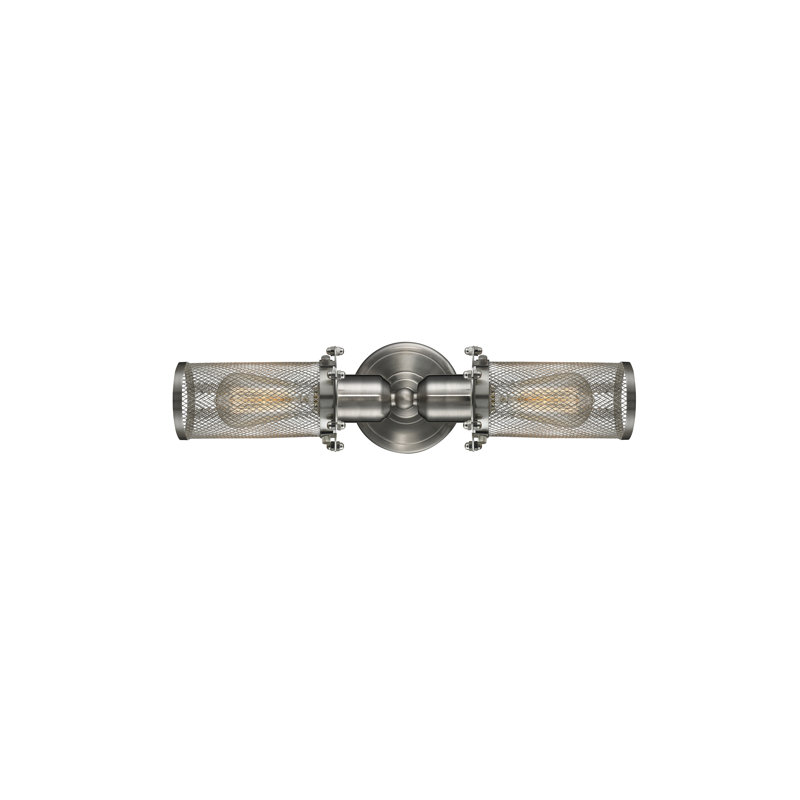 Applique murale à bras 2 lumières Welker, Nickel satiné brossé, DEL, Nickel satiné brossé