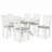 Guistino Traditional 7-Piece 60 Inch Oval Extendable Dining Set, White Finish With Grey Polyester Upholstered Chairs, Solid Rubberwood
