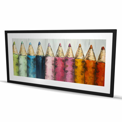 Colouring Pencils - Framed Matted Print for Home Decor