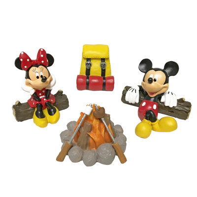 Ensemble de 4 statues de jardin Disney Mickey and Minnie