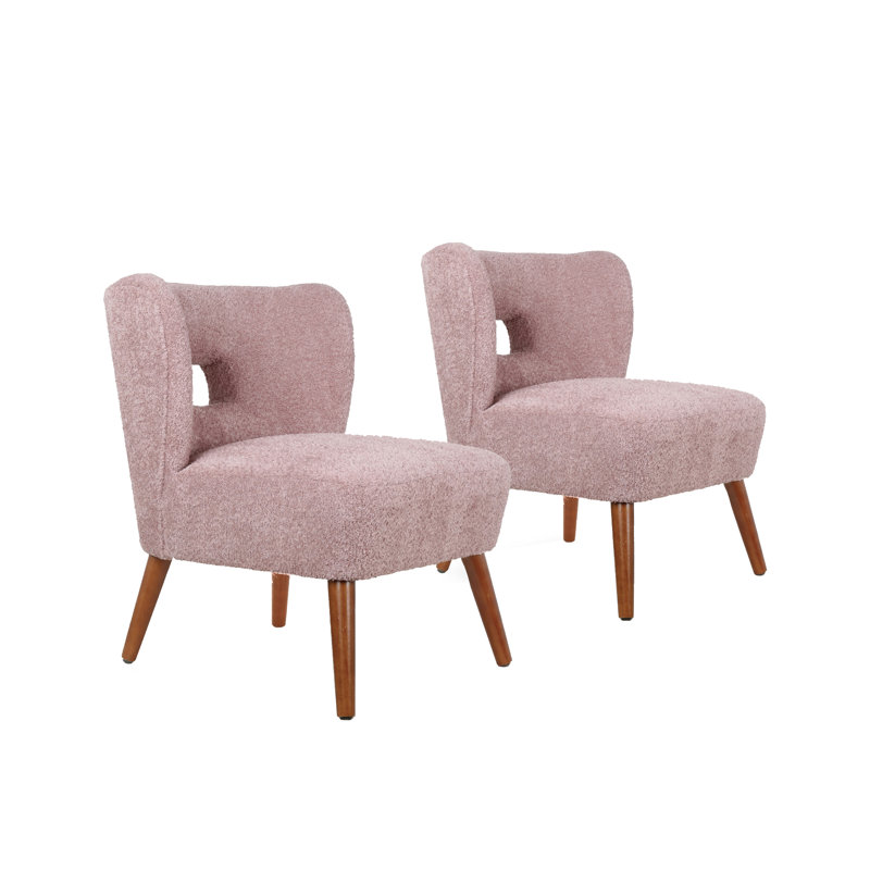 Avereigh Upholstered Slipper Chair, Pink
