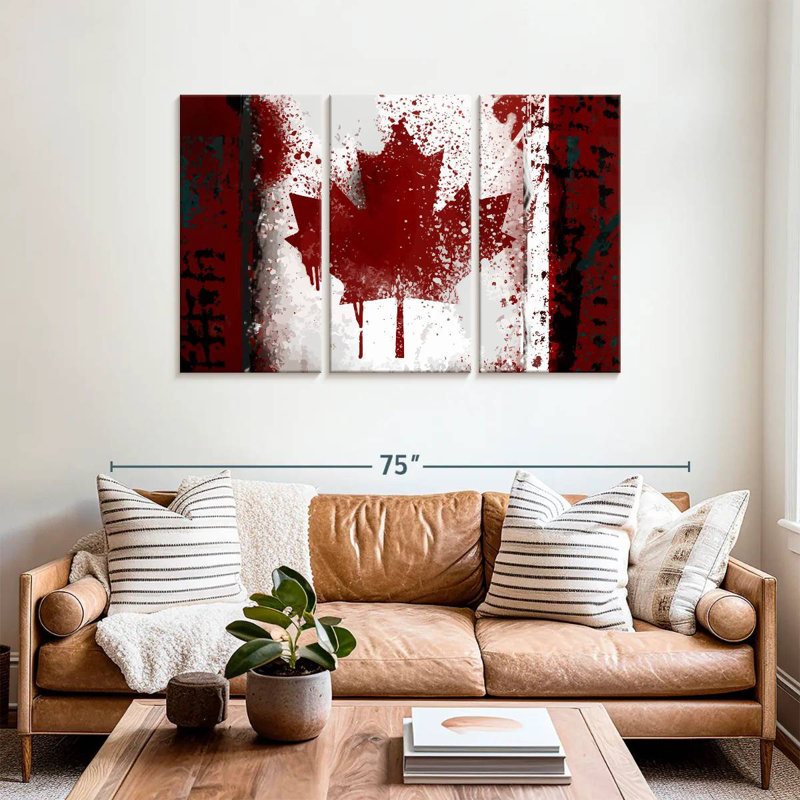 Borges Rustic Canada Flag, 36" H x 57" W
