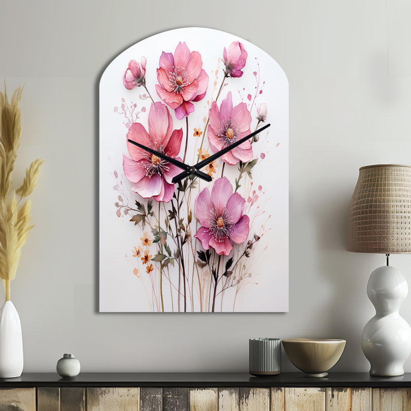 Horloge murale en métal rose, Moyenne