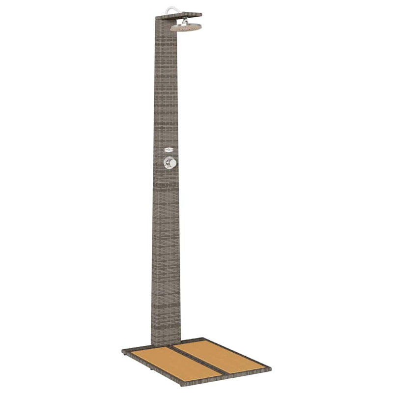 vidaXL Garden Shower Poly Rattan Grey, Gray