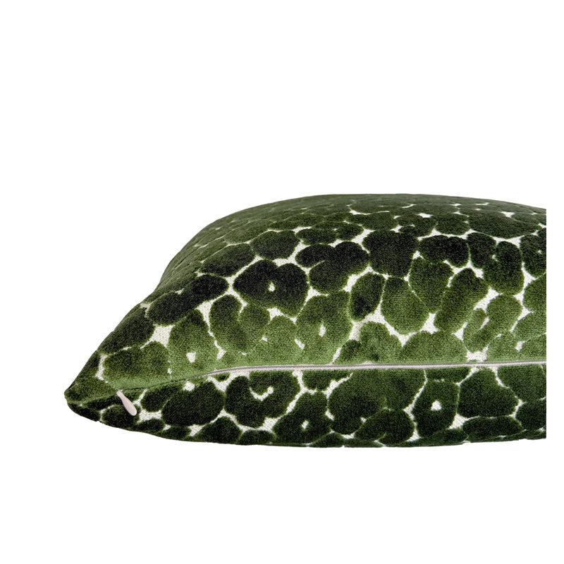 Animal Print Velvet Throw Pillow Cover, Emerald, 20"H x 20"W