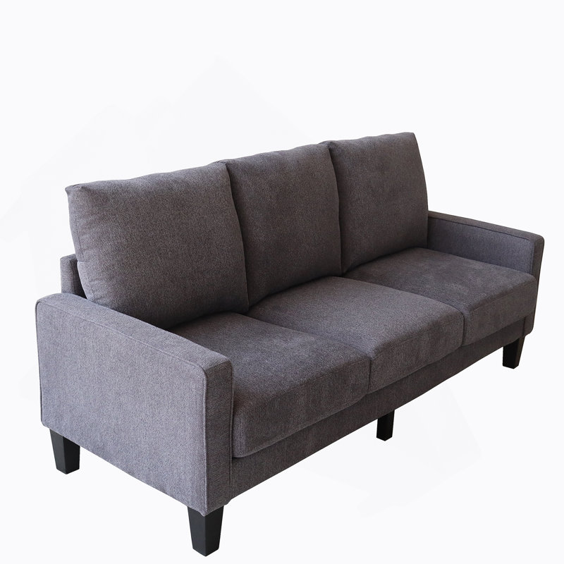 Modern Living Room Furniture Sofa in Fabric, Dark Gray